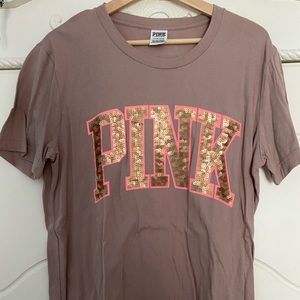 victoria secret pink t shirt with sequins